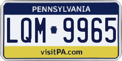 PA license plate LQM9965