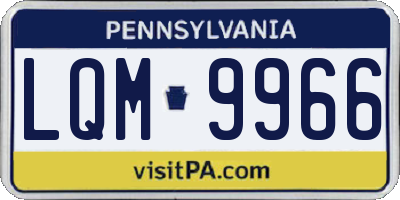 PA license plate LQM9966