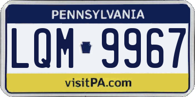 PA license plate LQM9967