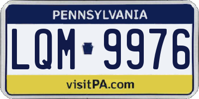 PA license plate LQM9976