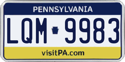PA license plate LQM9983