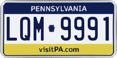 PA license plate LQM9991