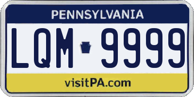 PA license plate LQM9999