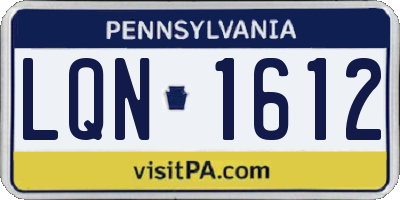 PA license plate LQN1612