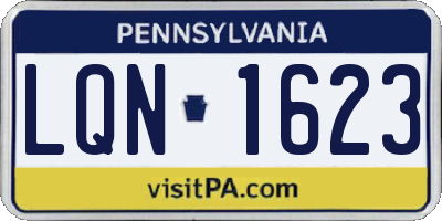 PA license plate LQN1623