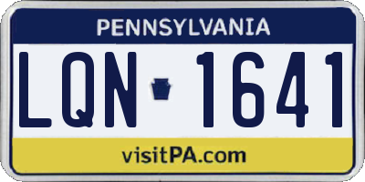 PA license plate LQN1641