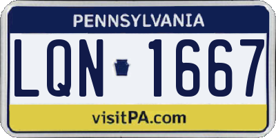 PA license plate LQN1667