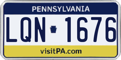 PA license plate LQN1676