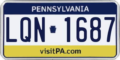 PA license plate LQN1687