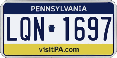PA license plate LQN1697