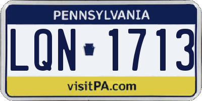 PA license plate LQN1713