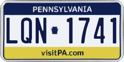 PA license plate LQN1741