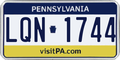 PA license plate LQN1744