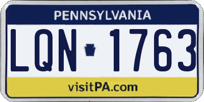 PA license plate LQN1763