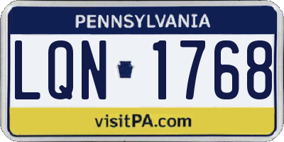 PA license plate LQN1768