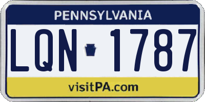 PA license plate LQN1787