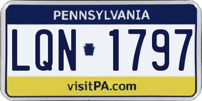 PA license plate LQN1797