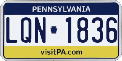 PA license plate LQN1836