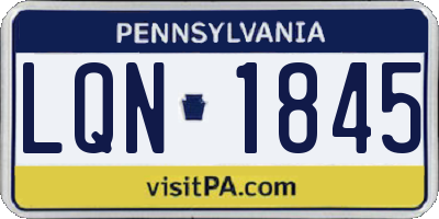 PA license plate LQN1845