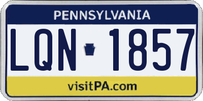 PA license plate LQN1857