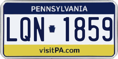 PA license plate LQN1859