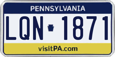PA license plate LQN1871