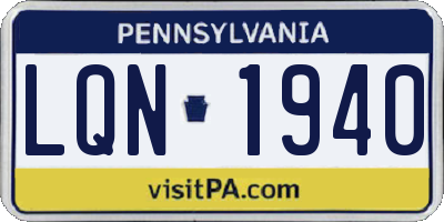 PA license plate LQN1940