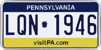 PA license plate LQN1946