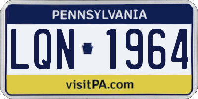 PA license plate LQN1964