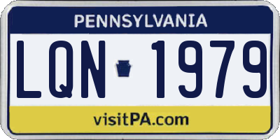 PA license plate LQN1979