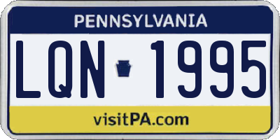 PA license plate LQN1995