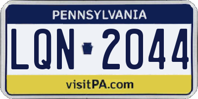 PA license plate LQN2044