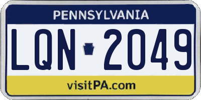 PA license plate LQN2049