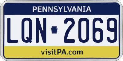 PA license plate LQN2069