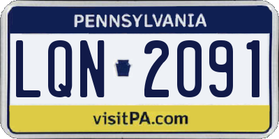 PA license plate LQN2091