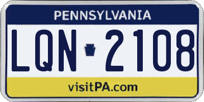 PA license plate LQN2108
