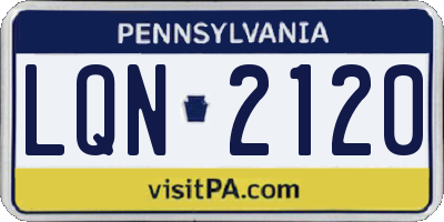 PA license plate LQN2120