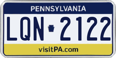 PA license plate LQN2122