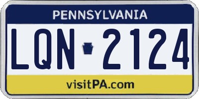 PA license plate LQN2124