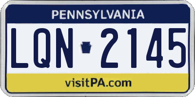PA license plate LQN2145