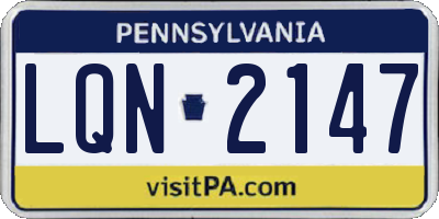 PA license plate LQN2147