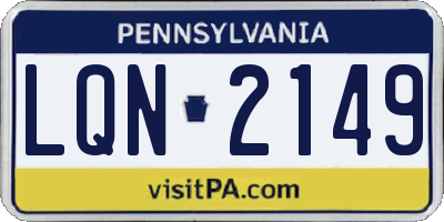 PA license plate LQN2149