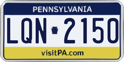 PA license plate LQN2150