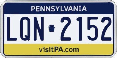 PA license plate LQN2152
