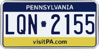 PA license plate LQN2155