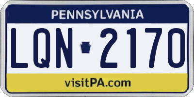 PA license plate LQN2170