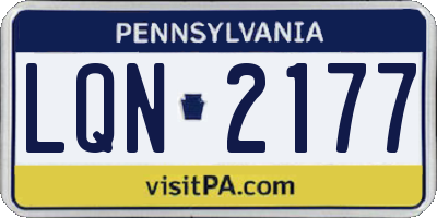 PA license plate LQN2177