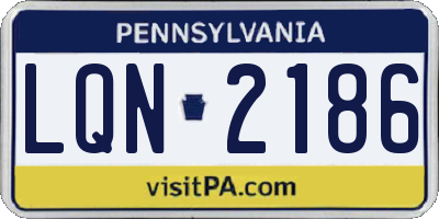 PA license plate LQN2186