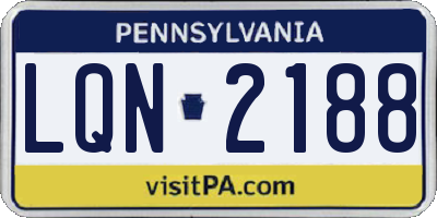 PA license plate LQN2188