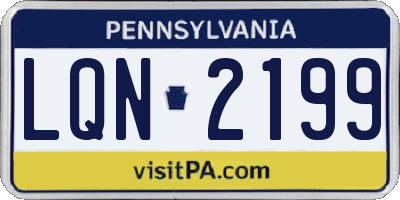 PA license plate LQN2199